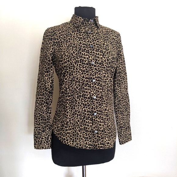 J. Crew Tops - 90s Cheetah Button Down